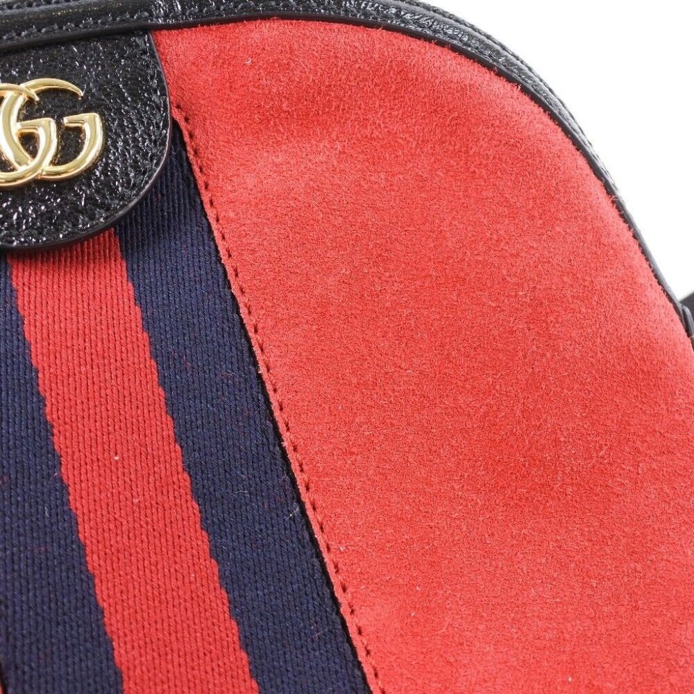 GUCCI Ofidia Shoulder Bag Hibisca Rubbed Dod Suede/leather - Picture 6 of 11